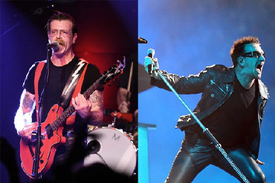 Gli Eagles of Death Metal sul palco il 6 dicembre 2015 insieme agli U2