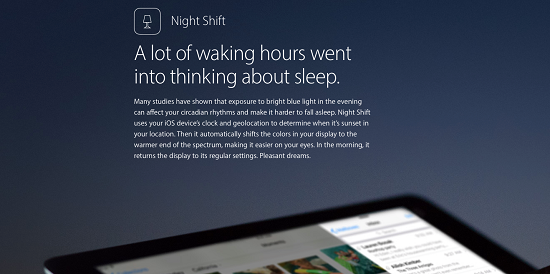 Apple introduce Night Shift, la nuova app che concilia il sonno